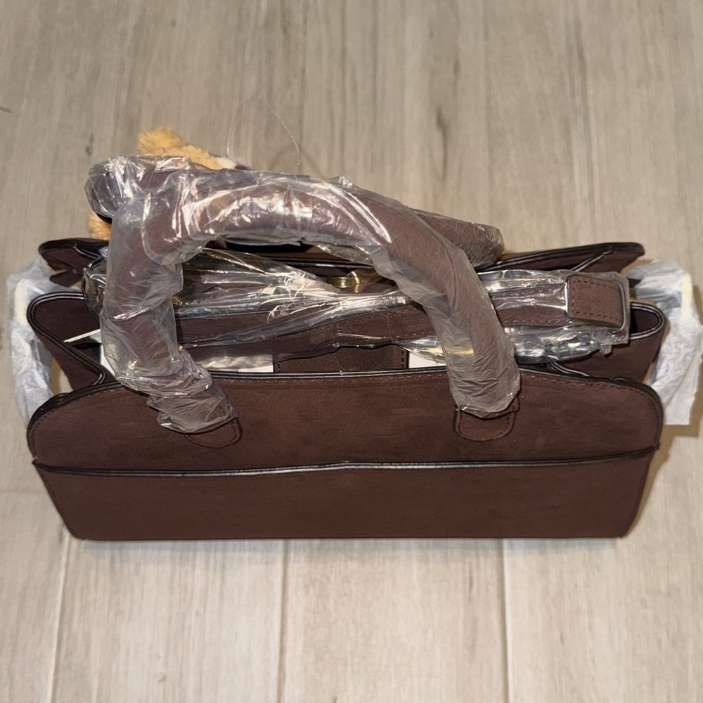 BCBGMaxAzria Brown Suede Satchel - Picture 8 of 13
